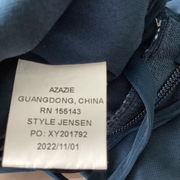 Azazie Flowing Blue Dress Size J16 Floor Length Halter *Read Description* - Picture 9 of 11